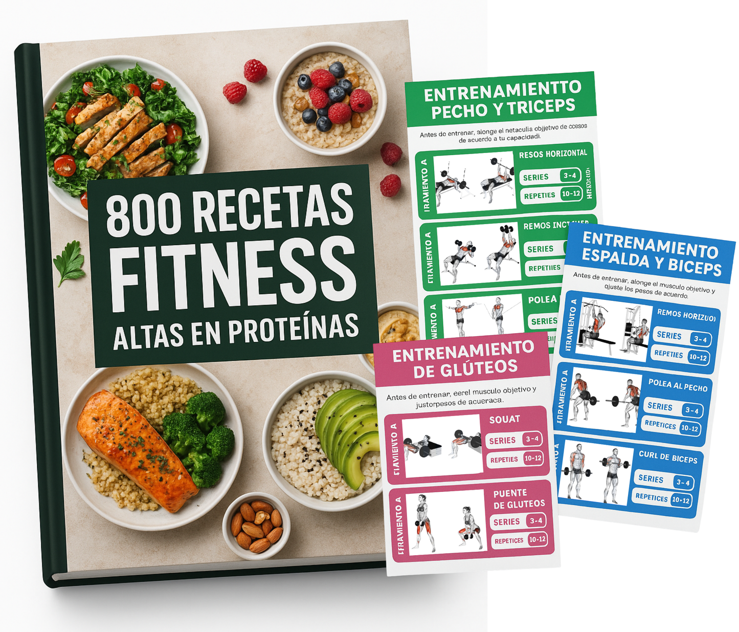 PACK FITNESS: 800 Recetas Proteicas Saludables + Guía de Ejercicios + 7 BONOS 🎁