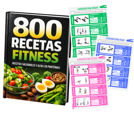 PACK FITNESS: 800 Recetas Proteicas Saludables + Guía de Ejercicios + 7 BONOS 🎁