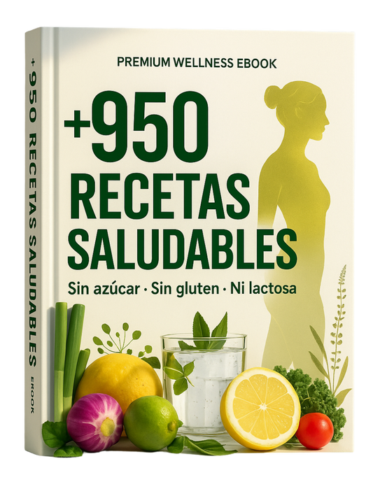 +950 Recetas Saludables sin Azúcar, sin Gluten y sin Lactosa aptas para Diabéticos y Celíacos